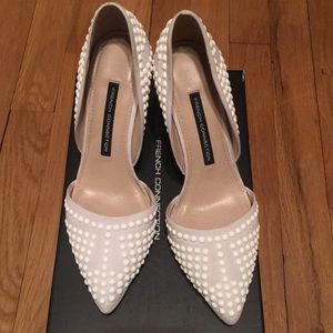 White studded French Connection heels